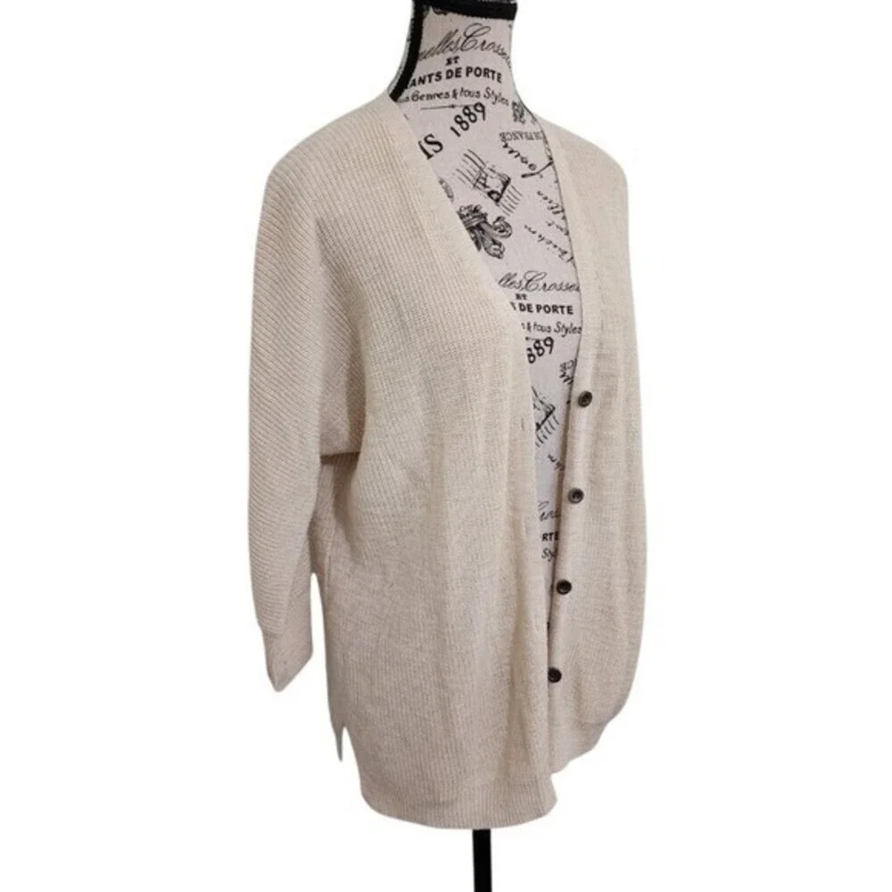 Pink Rose Cozy Open Front Beige Cardigan | Size S